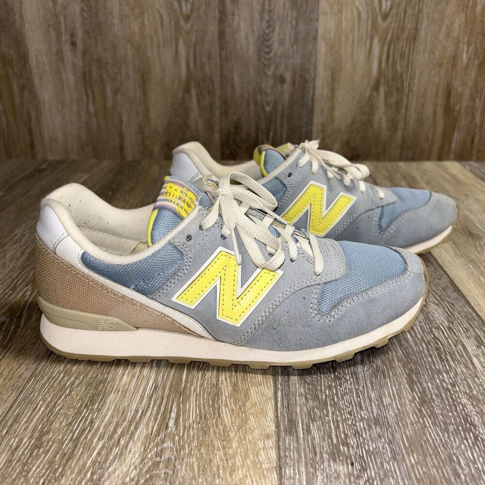 New Balance 696 Womens US Size 7 WL696HD Blue Gray Yellow Sneaker Shoes